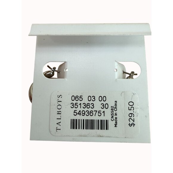 Talbots Silver-Tone Twisted Hoop Earrings Casual Streetwear Work Business Date - Picture 3 of 4